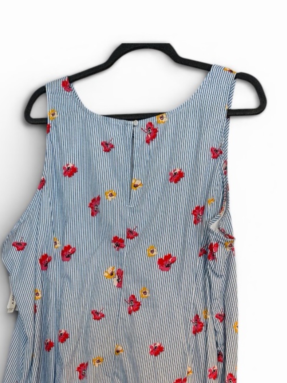 Old Navy Maternity Light Blue and White Striped Floral Sundress XXL NWT - Picture 2 of 7